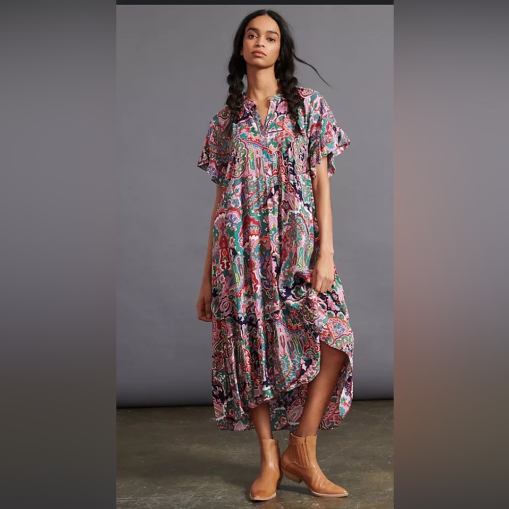 Maeve Anthropologie Antoinette Maxi dress 
Sz Large
Like new condition
